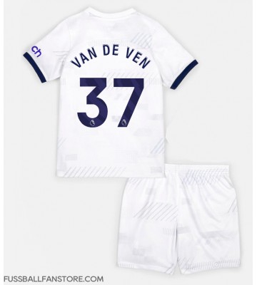 Tottenham Hotspur Micky van de Ven #37 Replik Heimtrikot Kinder 2023-24 Kurzarm (+ Kurze Hosen)